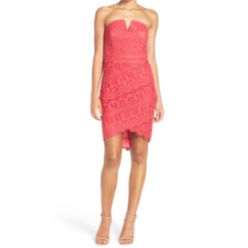 Adelyn Rae Stunning Pink Strapless Dress NWT
